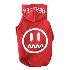 寵物厚天鵝絨連帽T, 紅色的