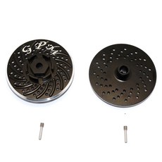 GPM RACING 帶剎車盤的六角爪鋁輪 2p 세트, BK, 1套