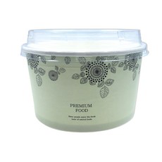 투고팩 플라워종이용기 1200cc + 투명뚜껑, 120세트, 1개입