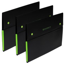 ECO Chungwoon PP 5格文件夾, 黑色, 3個