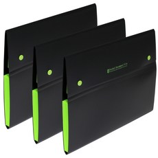 ECO Chungwoon PP 8格分類文件夾, 黑色, 3個