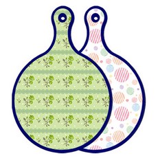 Roem Design Blue Edition 雙面圓形上菜砧板 Green Rose, 線條圓形, 1個