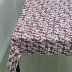 GYAPET 北極熊防水桌巾, 粉紅色, 90 x 90 cm, 1個