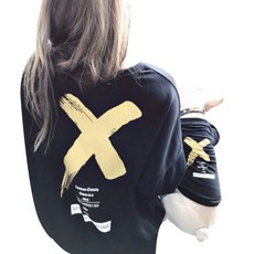 GYAPET X字樣狗狗主人情侶裝, 黑色