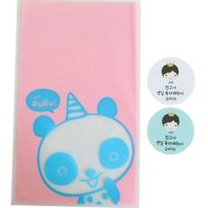 황씨네도시락 비접착 야미봉투 팬더 30p + 스티커 왕관 보이 30p, 1세트