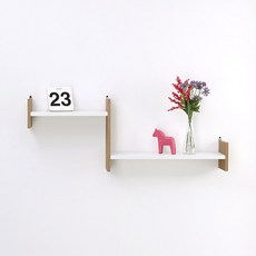 로미엔 내맘대로2층선반 600, 오크 + 화이트, 2단