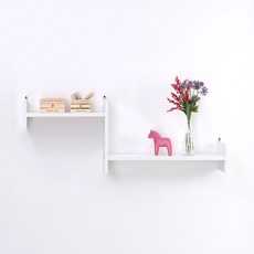 ArAmA 階梯型雙層壁掛式收納置物架, 白色的