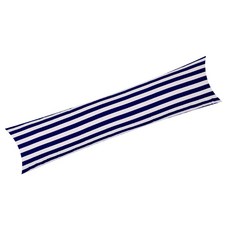 條紋純棉身體枕 C款, 深藍色