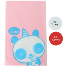 Hwangssinaedosirak 自黏式Yummy熊貓袋 100入 + "朋友 好好吃"貼紙 紅色 50入 + 白色 50入, 1套