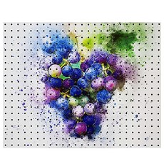 安比商務 葡萄水彩 室內洞洞板 white, 1個