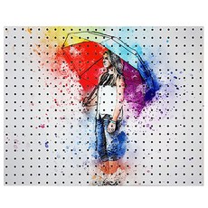 AnB Commerce 少女水彩A 室內裝飾洞洞板 white, 1個, 白色