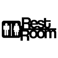 쿠 홈 인테리어 아크릴 도어사인 25 부착형, 블랙