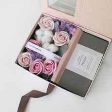 BLOOMING&ME 法國棉花和肥皂花玫瑰口袋錢盒, 粉色的