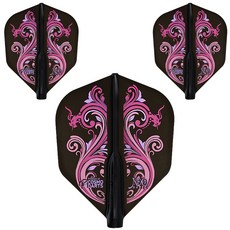 코스모다트 다트 플라이트 핏 에어 우메다 S 2 쉐이프, 블랙, 3개