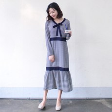 Momsketch 條紋哺乳連身裙