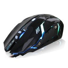 INOGRAB Hyundai LED 遊戲鼠標 USB 2400dpi 6 按鈕, 高清-GM8, 黑色的