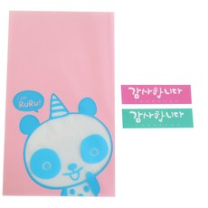 황씨네도시락 비접착 야미봉투 팬더 50p + 캘리 스티커 감사합니다 핑크 25p + 민트 25p, 1세트