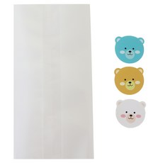 黃家便當半透明M袋 50入+熊貼紙 50入, 1套