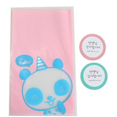 黃氏便當 無黏性Yummy袋 熊貓 100入 + 圓形貼紙 老師謝謝您 100入, 1套