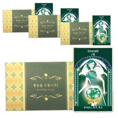 LUCKY7DAYSI 幸運四葉草花生日石塗層卡, 翠, 4套