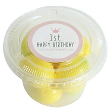 에이치씨엔 투명머핀컵 소 평면뚜껑 50p + 첫돌 스티커 파스텔핑크 50p, 1세트