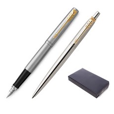 PARKER Jotter鋼筆+圓珠筆, F, 金色飾邊