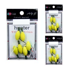 한돌 타원형 형광 주간케미 노랑색, 3개