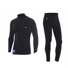 FITNUS 男性用Max Warm機能性刷毛彈性高領T恤 + Iron Warm九分褲套組