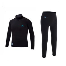 FITNUS 青少年用 Max Armour 機能性彈性半高領長袖上衣 + 九分褲套組