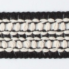 패션포인트 코메즈면 모직테이프 KJ-CC-385 25mm 50야드, 아이보리블랙, 1개