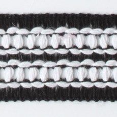 패션포인트 코메즈면 모직테이프 KJ-CC-385 25mm 50야드, 화이트블랙, 1개