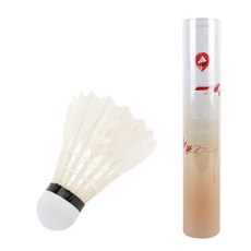 [배드민턴마켓] 슬래진저/SL-400/난타용/오리깃털/연습용/배드민턴공/셔틀콕/용품/12개입, 화이트, 1개