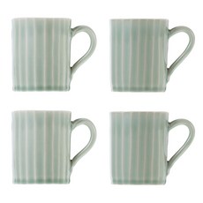 봄을담은그릇 이은범 다면원통머그 연청자 2p + 진청자 2p, 혼합 색상, 1세트