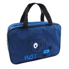 THE ZAKKA 圓點熊拉鍊浴袋 海軍藍, 1個