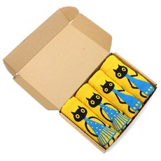 H Ground掛式擦手毛巾 貓咪, 黃色的, 4件