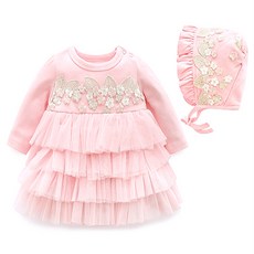 Mom's care 禮服連身蛋糕裙+帽子套裝