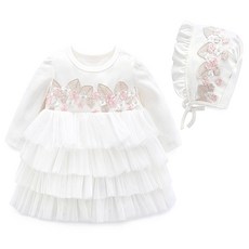Mom's care 禮服連身蛋糕裙+帽子套裝