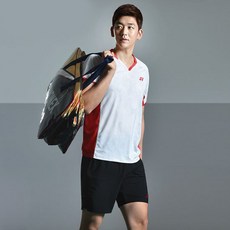 YONEX 男款圓領短袖T恤 83TS001MWH+短褲 81PH005MBK