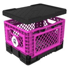 BIGANT 塑料折疊盒小25L+塑料蓋, 粉色的, 1套