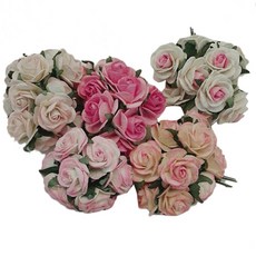 페이퍼블라섬 open rose mixed pink 북아트재료 25mm, 혼합 색상, 50개입