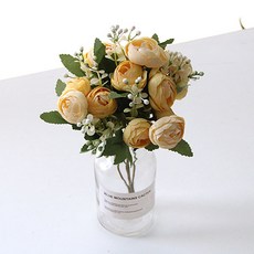 리버그린 조화 러블리 라넌 화병 세트, 옐로우, 1세트