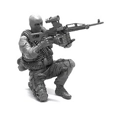 YUFANMODEL YF119 1/35軍事人物美國海豹部隊士兵掩護臉部跪姿, 1個