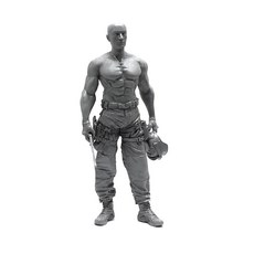 YUFANMODEL 1/35軍事人物現代美軍特種部隊肌肉士兵光頭, 1個