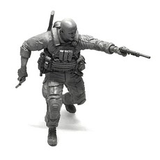 YUFANMODEL YF101 1/35軍事人物模型 美國海豹部隊士兵光頭B, 1個