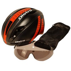 Distro 霧面護目鏡安全帽 DH-468+收納袋, 黑紅