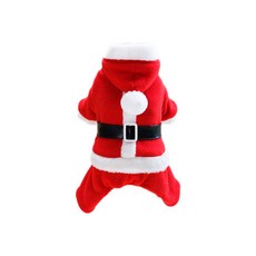 April 16寵物萬聖節聖誕老人連身衣 黑色腰帶 服裝, 紅色的