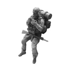 YUFANMODEL YF134 1/35軍事人物模型 美國海豹部隊吃飯, 1個