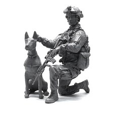 YUFANMODEL YF117 1/35軍事人物模型 美國海豹部隊士兵與狗, 1套