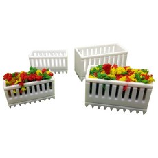 森林50:1白色迷你花園模型 4入, 混色, 1套