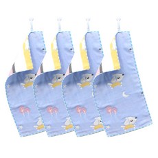 H Ground掛式擦手毛巾 R大野餐小狗, 藍色, 4件